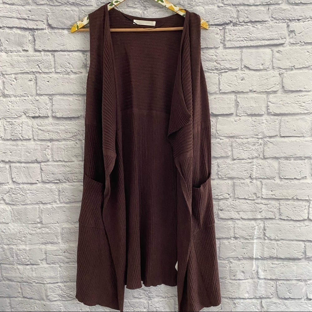Double Zero Women's Burgundy Red Sleeveless Duster Cardigan Size Small